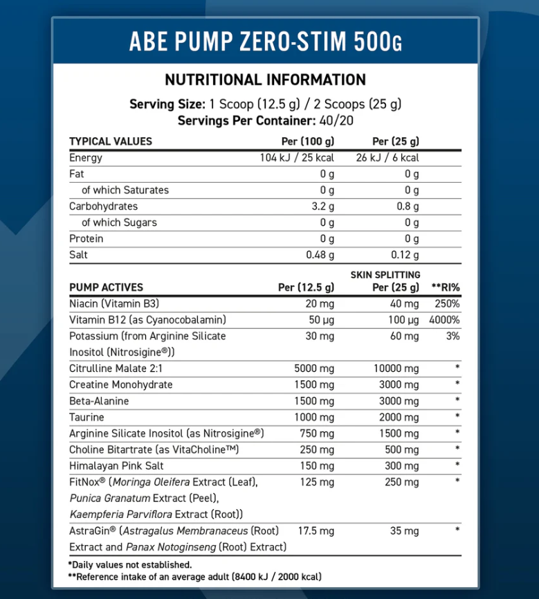 Applied Nutrition ABE (All Black Everything) PUMP Pre Workout 500g